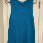cupio NWT  Size XL Scoop Neck Sleeveless Cotton Teal Blue Knit Vest Top Cotton Photo 9