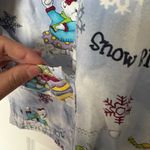 Women’s Snow Themed Cartoon Print Scrub Jacket Size: M Blue Size M Photo 1