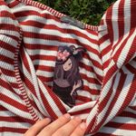 Soprano NWT Retro Patriotic Red Ribbed Striped Swing Dress Photo 2