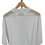 The Kooples Sport White Lace Inset Pique Polo Shirt Short Sleeve size 1/Small Photo 4