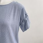 Madewell  braids Sleeve midi Dress XSMALL White Blue WOMENS Photo 5