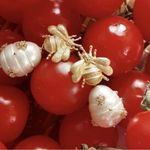 Gorgeous Bee Cultured Baroque Freshwater Pearl Drop Earrings Matte Gold Photo 1