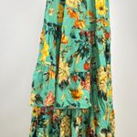 Johnny Was $398 NWOT  Tulum Relaxed Tiered Floral Teal Mini Dress Multicolor Sz S Photo 4