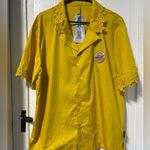NWT Savage X Fenty Leisure X Floral Trim Button down Yellow sunflower shirt L Size L Photo 2