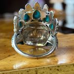 Artisan Crafted Turquoise Indian Chief Ring Size 10 Blue Photo 4