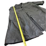 VTG Leather Trench Coat Long Jacket Women Leathercraft Process Belted‎ Retro Black Size undefined Photo 7
