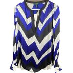 Ralph Lauren NWT  V-neck Top Chevron Pattern Medium Silky Polyester Boutique Chic Photo 1