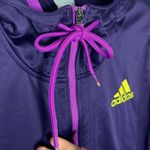 Adidas purple full zip hoodie with contrast pink zip three stripes detail size M Photo 7