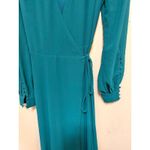 Lulus  Teal Green Long Sleeve Wrap Maxi Dress Size Small READ Photo 1