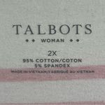 Talbots Plus 100% Cotton Multicolor Striped 3/4 Sleeve Tunic Size 2X Boat Neck Photo 2