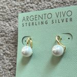 Argento Vivo Sterling Silver Pearl Earrings Gold Photo 1