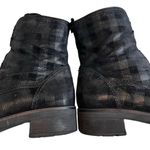 Gabor Plaid Black/Gray Metallic Combat Ankle Boots, UK 6/US 8.5 Black Photo 8