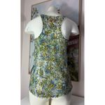 Clover Canyon Green Blue Leaf Semi Sheer Sequins Tank Top Blouse Shirt Sz Small Photo 3