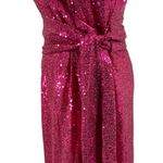 Grace Karin  Women’s S Hot Pink Sequin Glamorous Barbiecore Formal Wrap Dress Photo 3