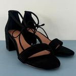 Gianni Bini Rhiaann Ankle Tie Black Suede Block Heel Sandals Photo 1