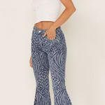 Wrangler ZOE ZEBRA FLARES raw hem high waisted western rodeo festival size 27 Photo 0