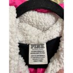 PINK - Victoria's Secret PINK Neon Hot Pink Black Windbreaker Sherpa Hooded Jacket XS/S Photo 4