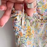 ZARA  Floral Ruffle Strap Sweetheart Neck mini Dress Small Colorful Photo 8