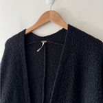 Free People  Black Wool Mohair Blend Chunky Open Cardigan Photo 2