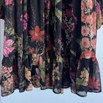 Floral Long Sleeve Mock Neck Dress Black Size 2 Photo 4