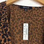 Madewell NWT Flutter-Sleeve Wrap Mini Dress in Painted Leopard Medium Photo 4