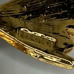 Source Unknown Vintage Bird on Branch Brooch Enamel Green Red Gold Tone Rhinestone Signed Photo 5