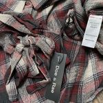 Doe & Rae ✅3/$30✅ NWT  Wine Button Down Long Sleeve Flannel Shirt with Wrist Ties | SMALL Photo 8