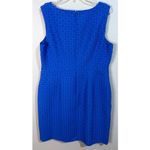 Talbots Cobalt Blue Basketweave Jacquard Sheath Dress Size 16 NWT Photo 6