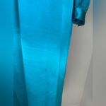 Handmade Teal Silk High Neck Maxi Shift Dress Blue Size M Photo 2
