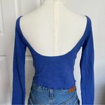 Free People  scoop back long sleeve electric blue shirt Photo 5