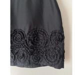 Banana Republic Black 100% Silk Floral Appliqué Knee Length Skirt Women’s Sz 10 Photo 2