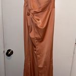 Maniju Elegant One-Shoulder Dress in Peach Photo 0