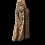 Petra Fashions Black, tan & brown pattern sleeveless blouse. EUC. Photo 4