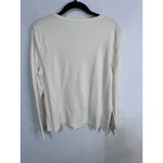 Studio Works Women's ‎ Embellished Cream Long Sleeve Cotton Top Blouse Size Large Photo 3