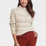 Knox Rose Womens Beige Mock Neck Sweater Size M Photo 0