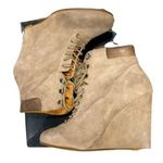 Pour La Victoire Women's Lang Tan Laced Wedge Platform Boots Booties Sz 8.5 Photo 6