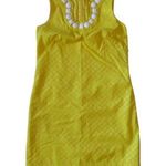 Maggy London NWT Banana Yellow Mod Jacquard Bead Embellished Neck Shift Dress 2 Photo 0