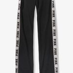 Victoria's Secret Victoria Secret PINK Y2K Fold Over Bling Flare Yoga Pants L Black Sequin Logo Photo 1