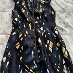 Tahari  Arthur S. Levine geometric black structured exposed zipper dress, size 6 Photo 9