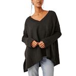 Free People  Orion Charcoal Gray A-Line Tunic Oversized Sweater XS Photo 6