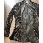 Vintage Firenze Santa Barbara Black Leather Jacket Sz Small MultiColor Moto Photo 10