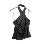 Reformation NWT  Tate Linen Top‎ Black Halter Size 10 Button Front Photo 6