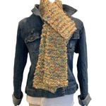 CHUNKY Horizontal Rib Knit Stitch Yellow Scarf Photo 0