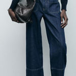 ZARA  wide leg crop high waisted jeans size 6 Photo 0