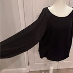Sanctuary  Black Sheer Pleated Winter Sleeve Boho Blouse XL Night Out Minimalist Chic Photo 2