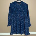 Dress Forum Women’s  blue long sleeve floral button front swing dress western Photo 1