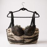 Akira Womens Rica Rica Bustier Top L Black Lace Overlay NEW Photo 8