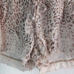 REWASH  Xl Linen Blend Drawstring Waist Raw Hem Shorts in Animal Print Photo 4