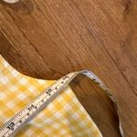 Old Navy yellow plaid gingham square neck linen mini dress small petite Photo 9