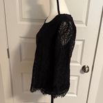 Three Pink Hearts | Elegant Black Lace Lined Top with Sheer Sleeves Photo 3